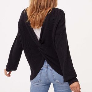 LOFT Black Twist Back Sweater Size M